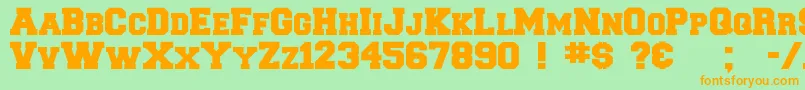 Collegiateblackflf Font – Orange Fonts on Green Background