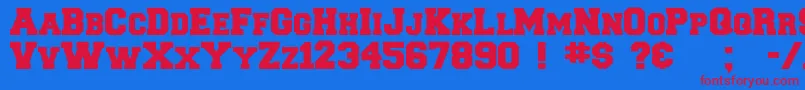 Collegiateblackflf Font – Red Fonts on Blue Background