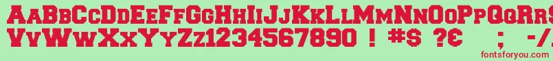 Collegiateblackflf Font – Red Fonts on Green Background