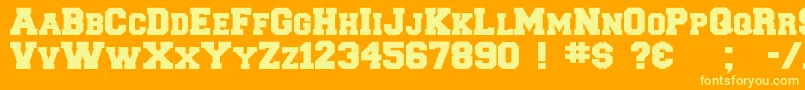 Collegiateblackflf Font – Yellow Fonts on Orange Background