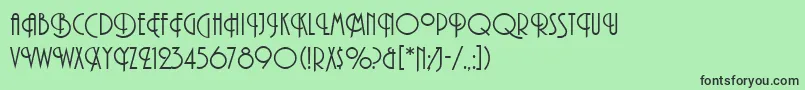 フォントPlazaLetPlain – 緑の背景に黒い文字