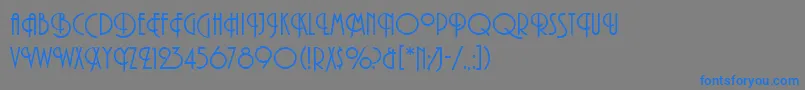 PlazaLetPlain Font – Blue Fonts on Gray Background