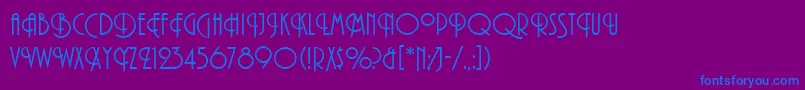 PlazaLetPlain Font – Blue Fonts on Purple Background