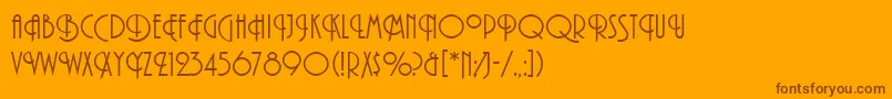 Шрифт PlazaLetPlain – коричневые шрифты на оранжевом фоне