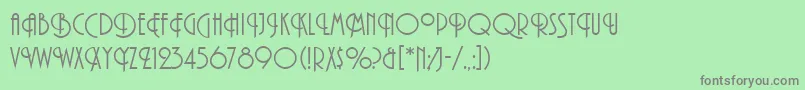 フォントPlazaLetPlain – 緑の背景に灰色の文字