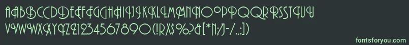 フォントPlazaLetPlain – 黒い背景に緑の文字