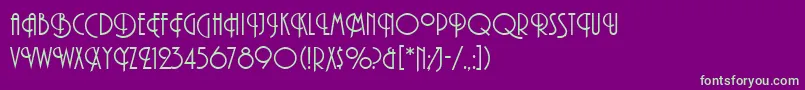 PlazaLetPlain Font – Green Fonts on Purple Background