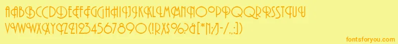 PlazaLetPlain Font – Orange Fonts on Yellow Background