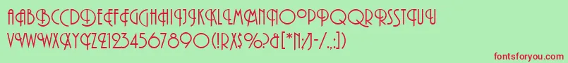 PlazaLetPlain Font – Red Fonts on Green Background