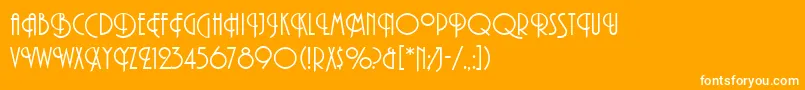 PlazaLetPlain-Schriftart – Weiße Schriften auf orangefarbenem Hintergrund