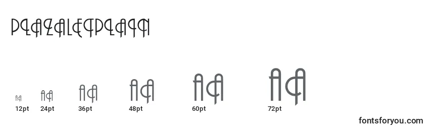 PlazaLetPlain Font Sizes