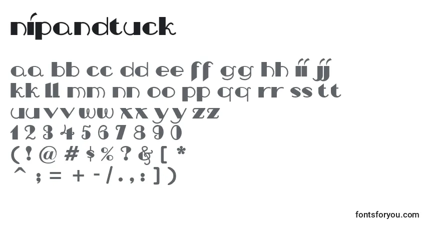 Schriftart Nipandtuck – Alphabet, Zahlen, spezielle Symbole