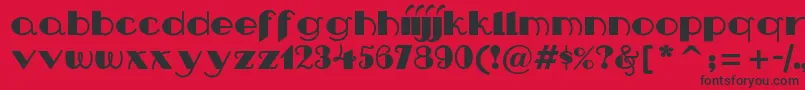 Nipandtuck-Schriftart – Schwarze Schriften auf rotem Hintergrund