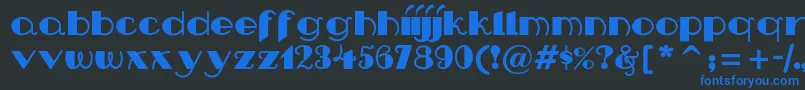 Nipandtuck Font – Blue Fonts on Black Background