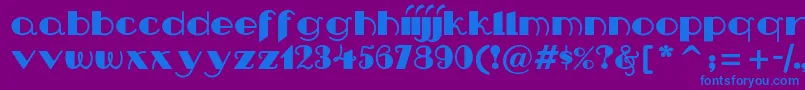 Nipandtuck Font – Blue Fonts on Purple Background