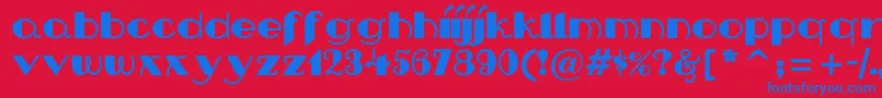 フォントNipandtuck – 赤い背景に青い文字