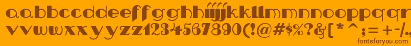 Nipandtuck Font – Brown Fonts on Orange Background