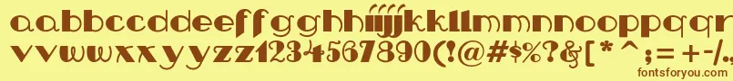 Nipandtuck Font – Brown Fonts on Yellow Background