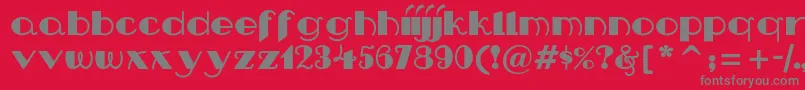 フォントNipandtuck – 赤い背景に灰色の文字