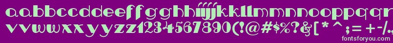 Nipandtuck Font – Green Fonts on Purple Background