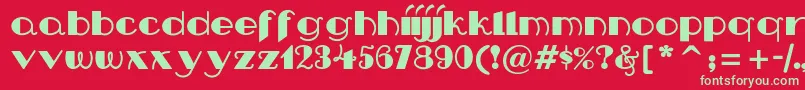 Nipandtuck Font – Green Fonts on Red Background