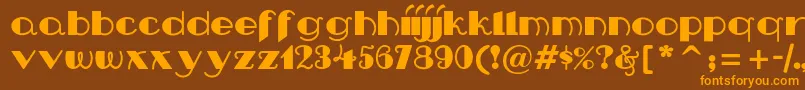 Nipandtuck Font – Orange Fonts on Brown Background