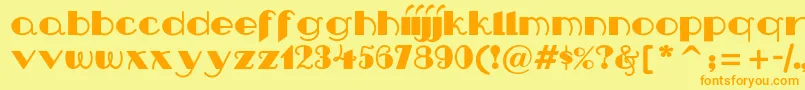 Nipandtuck Font – Orange Fonts on Yellow Background