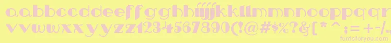 Nipandtuck Font – Pink Fonts on Yellow Background