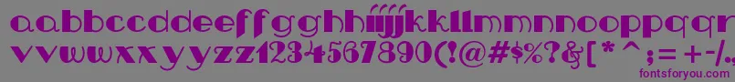 フォントNipandtuck – 紫色のフォント、灰色の背景
