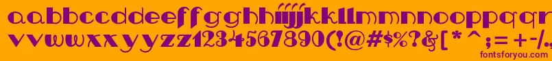 Nipandtuck Font – Purple Fonts on Orange Background