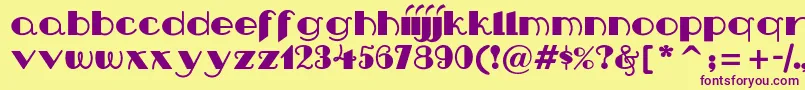Nipandtuck Font – Purple Fonts on Yellow Background