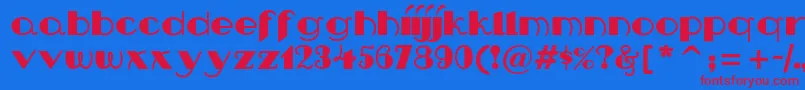 Nipandtuck Font – Red Fonts on Blue Background