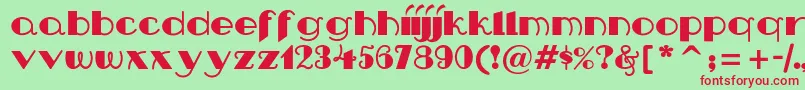 Nipandtuck-fontti – punaiset fontit vihreällä taustalla