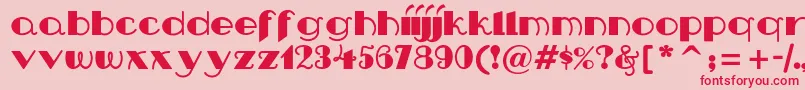Nipandtuck Font – Red Fonts on Pink Background