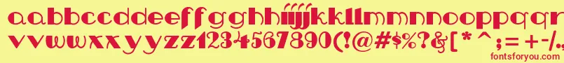 Nipandtuck Font – Red Fonts on Yellow Background