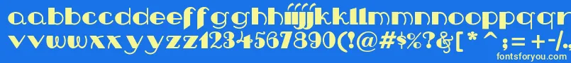 Nipandtuck Font – Yellow Fonts on Blue Background