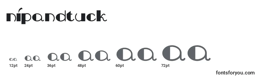 Nipandtuck Font Sizes
