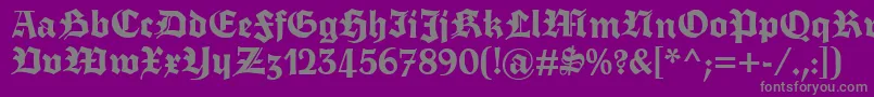 フォントFettetrumpdeutsch – 紫の背景に灰色の文字