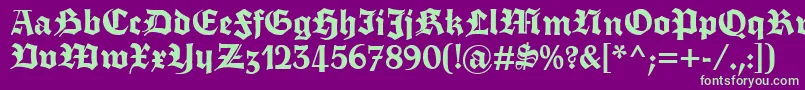Fettetrumpdeutsch Font – Green Fonts on Purple Background