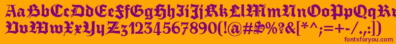 Fonte Fettetrumpdeutsch – fontes roxas em um fundo laranja