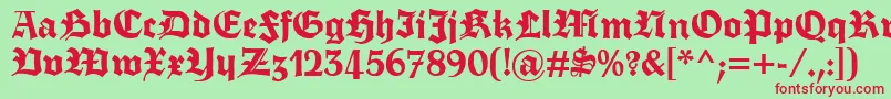 Fettetrumpdeutsch Font – Red Fonts on Green Background