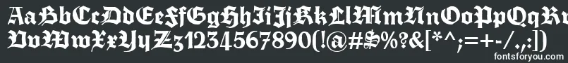 フォントFettetrumpdeutsch – 黒い背景に白い文字