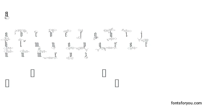 Шрифт Arded – алфавит, цифры, специальные символы
