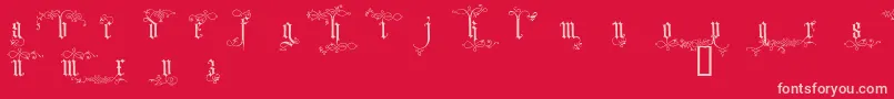 Arded-Schriftart – Rosa Schriften auf rotem Hintergrund