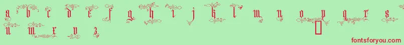 Czcionka Arded – czerwone czcionki na zielonym tle