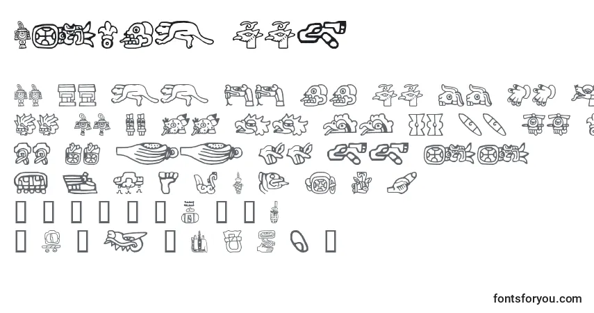 Czcionka Aztec ffy – alfabet, cyfry, specjalne znaki