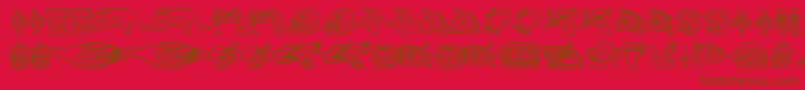 Aztec ffy-Schriftart – Braune Schriften auf rotem Hintergrund