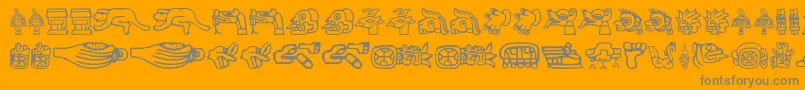 フォントAztec ffy – オレンジの背景に灰色の文字