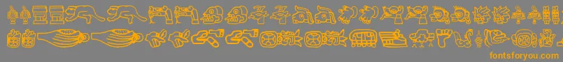Aztec ffy Font – Orange Fonts on Gray Background