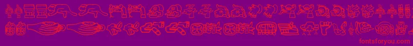 Aztec ffy Font – Red Fonts on Purple Background